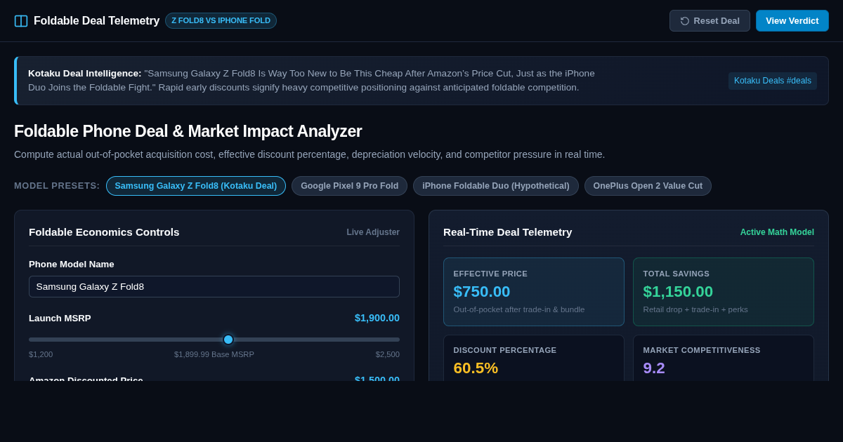 Foldable Phone Deal & Market Impact Analyzer preview