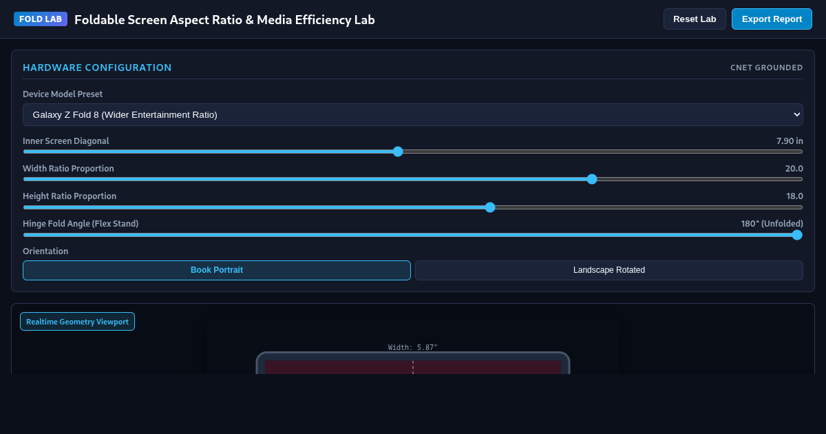 Foldable Screen Aspect Ratio & Media Efficiency Lab preview