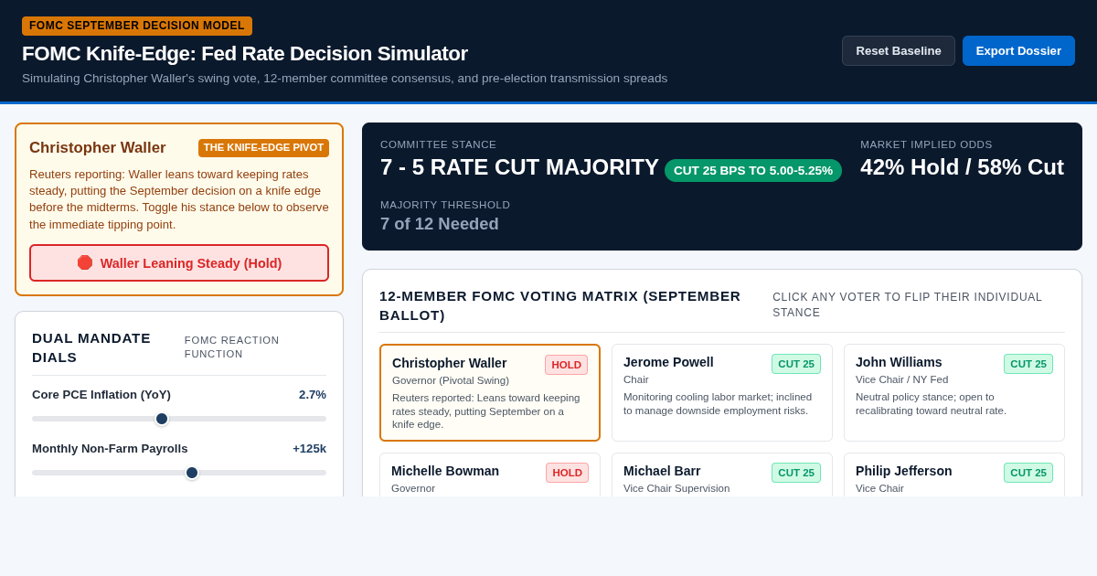 FOMC Knife-Edge: Fed Rate Decision Simulator preview