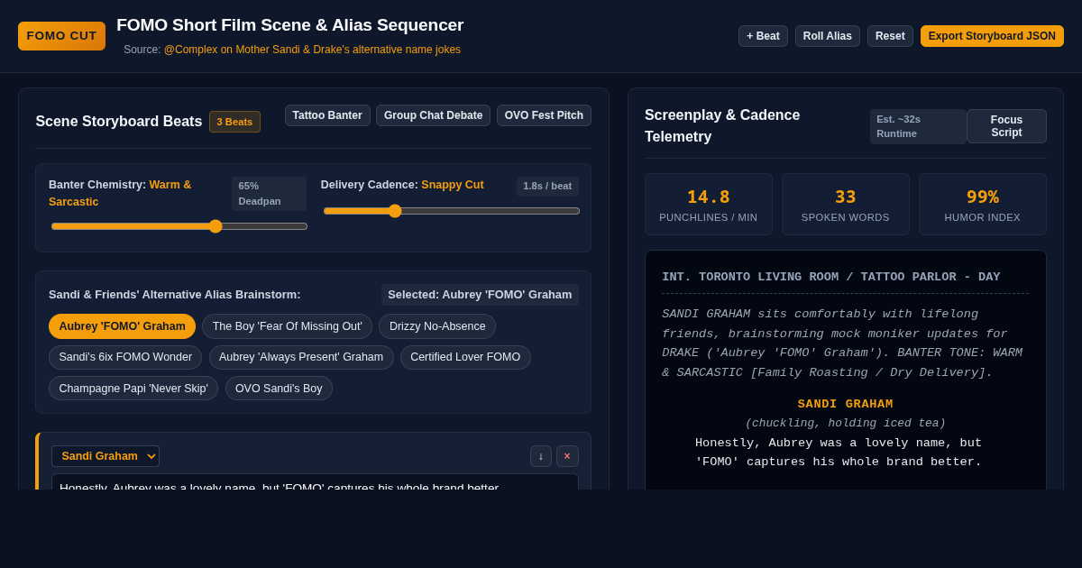 FOMO Short Film Scene & Alias Sequencer preview