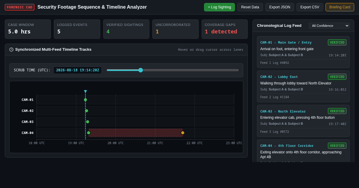 Security Footage Sequence & Timeline Analyzer preview