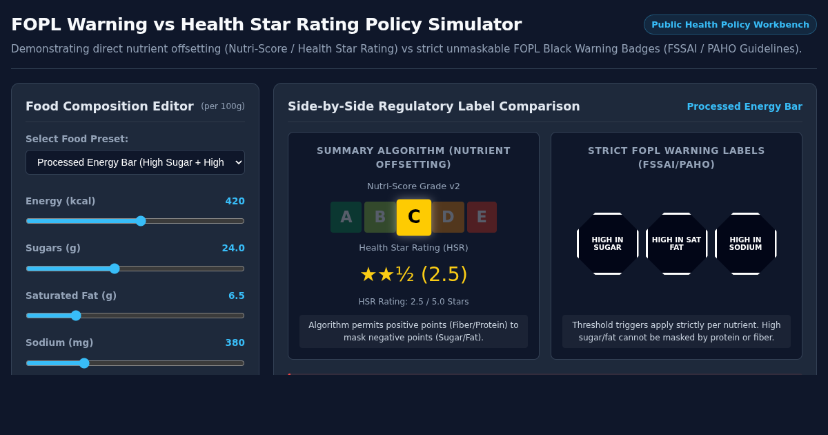 FOPL Warning vs Health Star Rating Policy Simulator preview