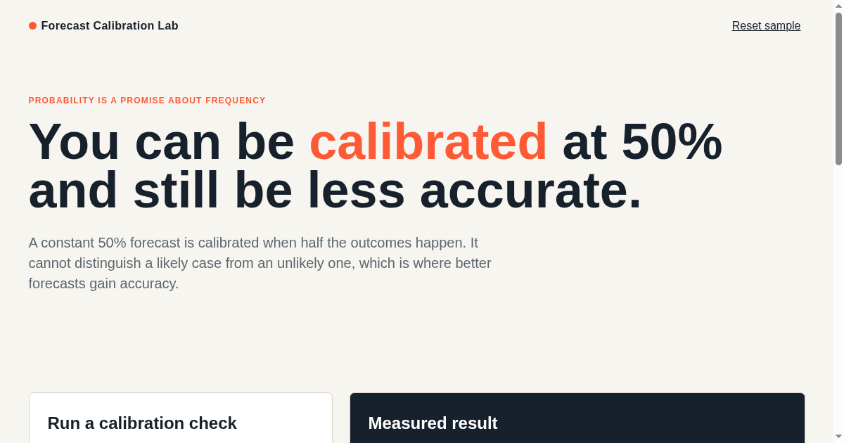 Forecast Calibration Lab preview