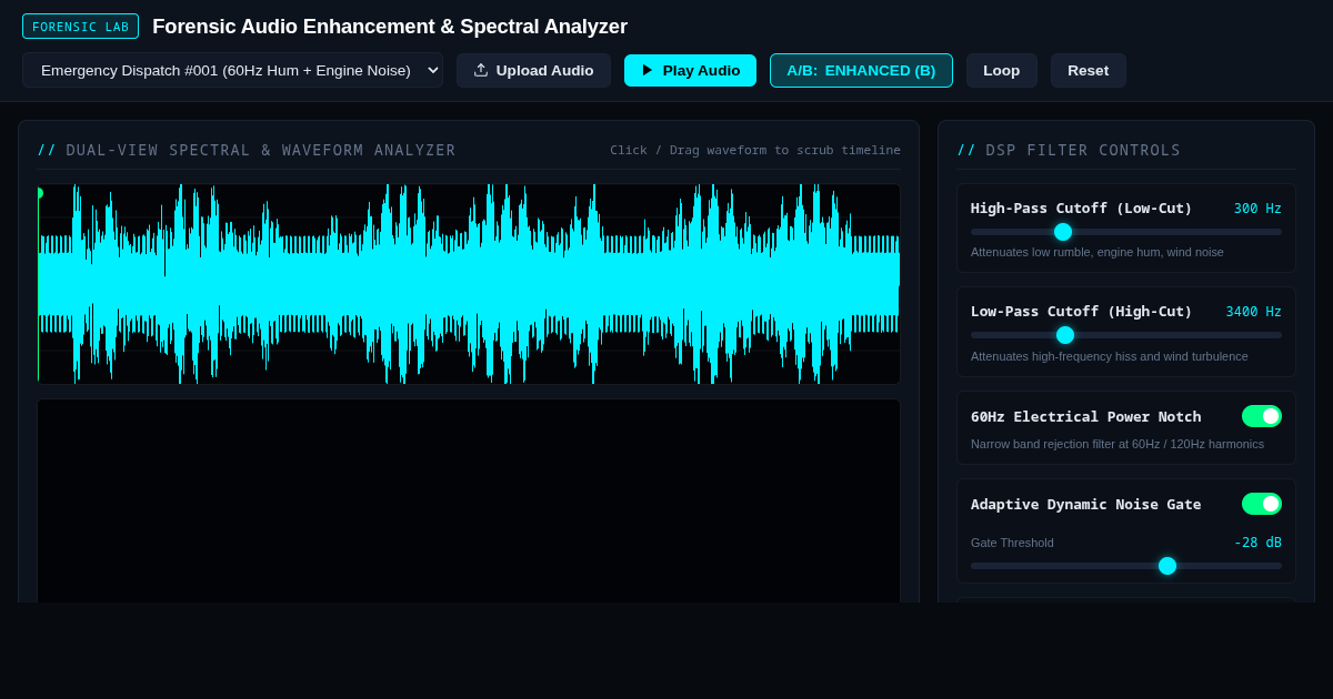 Forensic Audio Enhancement & Spectral Analyzer preview