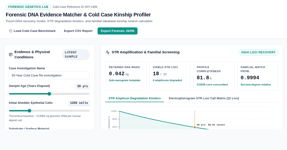 Forensic DNA Evidence Matcher & Cold Case Kinship Profiler preview