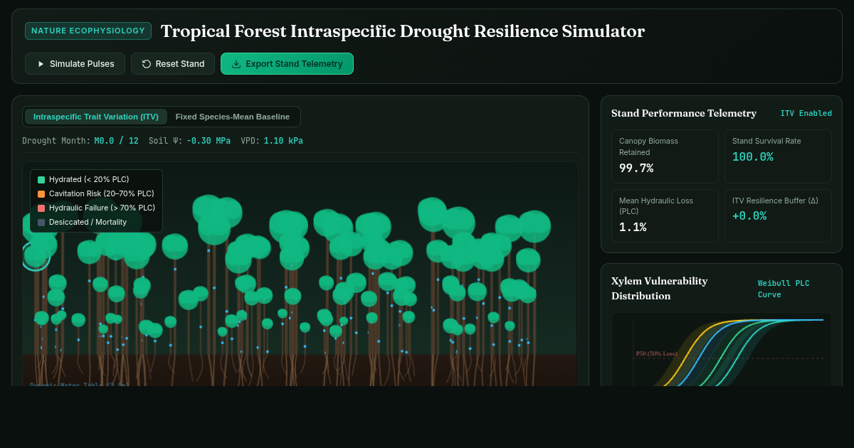 Tropical Forest Intraspecific Drought Resilience Simulator preview