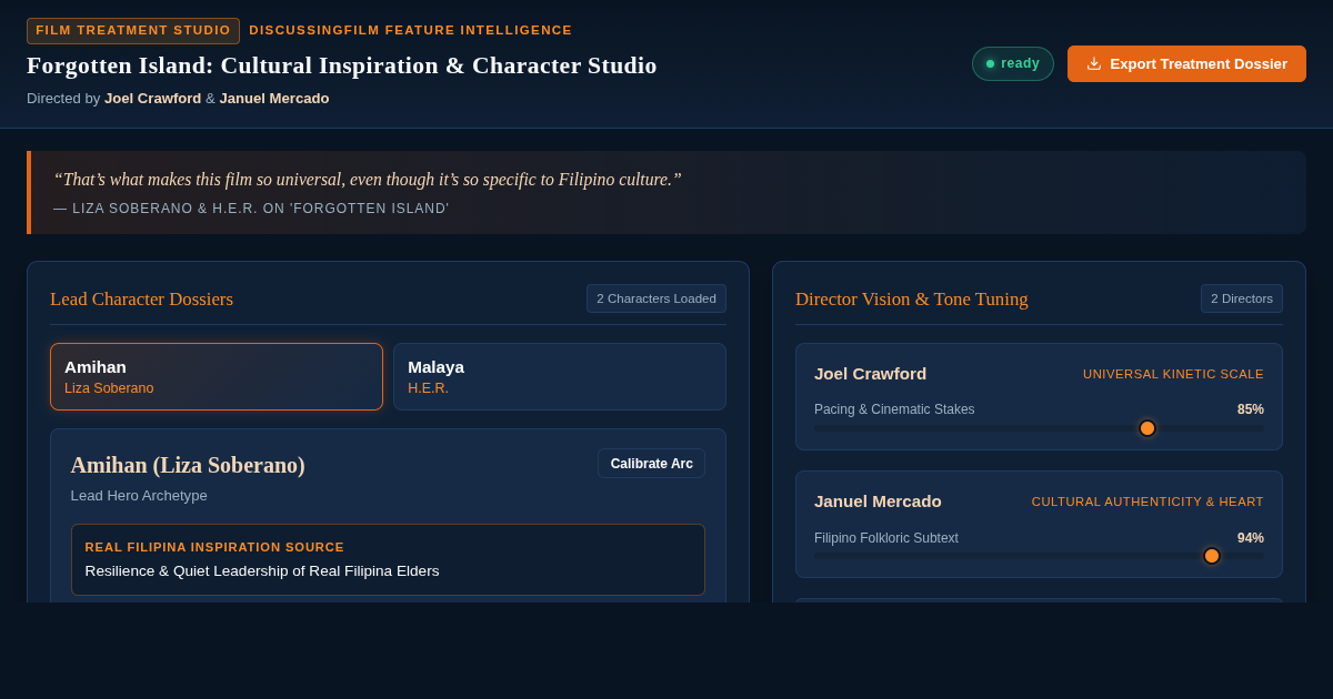 Forgotten Island: Cultural Inspiration & Character Studio preview