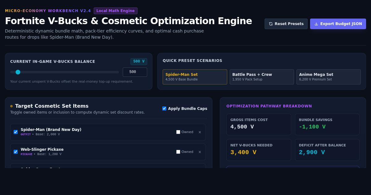 Fortnite V-Bucks Bundle & Cosmetic Optimization Engine preview