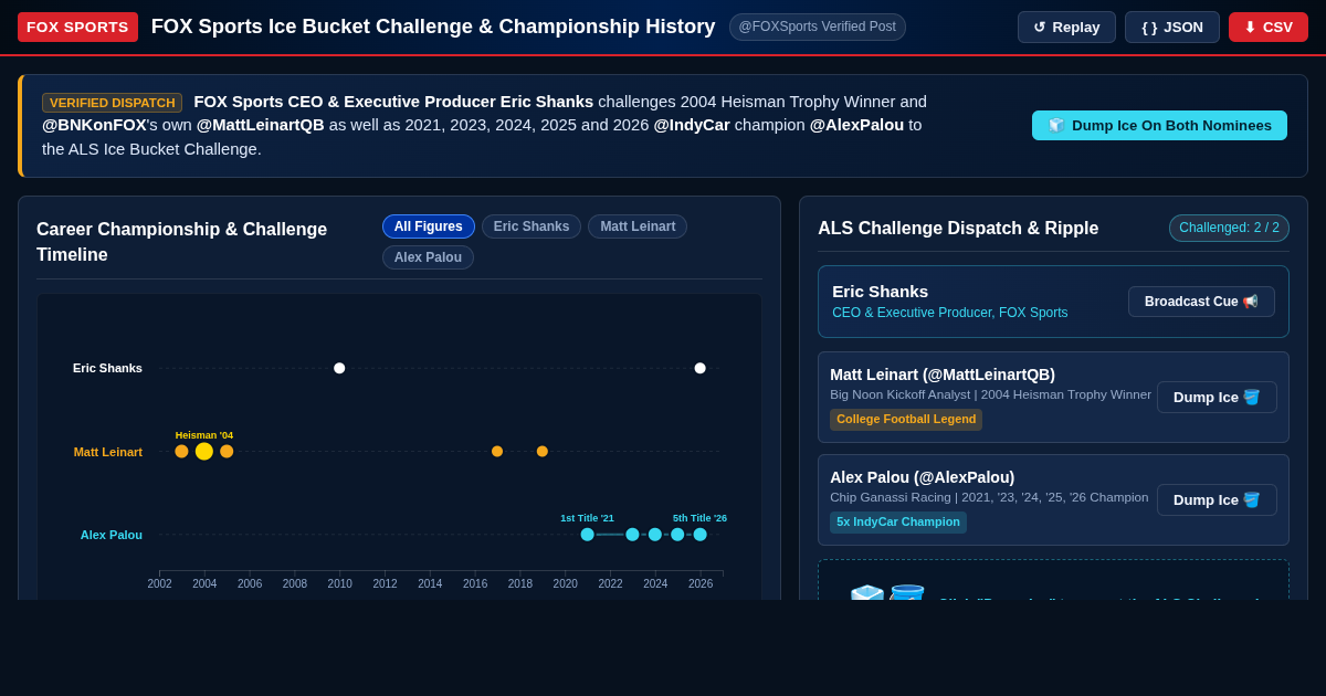 FOX Sports Ice Bucket Challenge Matrix & Championship History Explorer preview