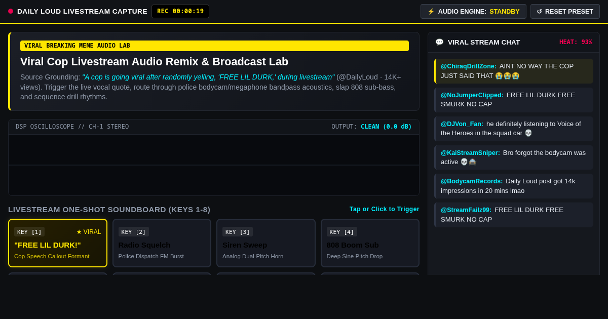Viral Cop Livestream Audio Remix & Broadcast Lab preview