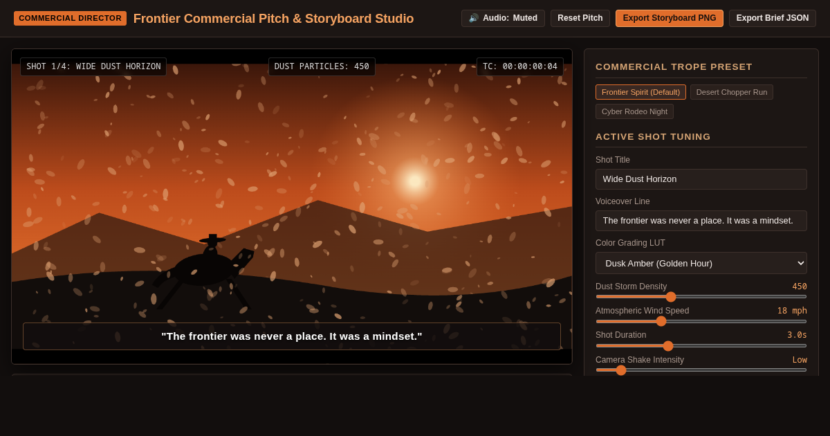 Frontier Commercial Pitch & Storyboard Studio preview
