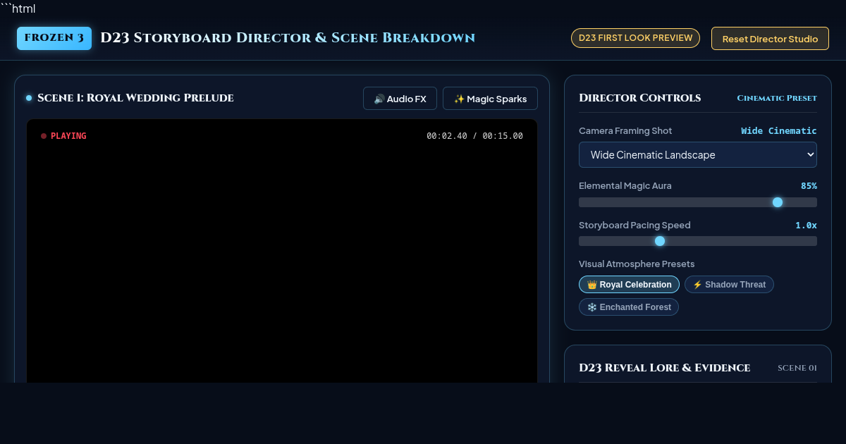 Frozen 3 D23 Scene-Sequencing Storyboard Director & Breakdown preview
