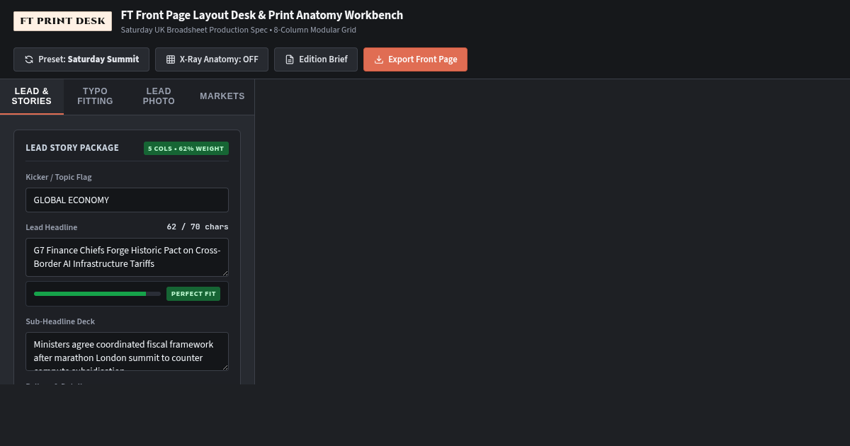 FT Front Page Layout Desk & Print Anatomy Workbench preview