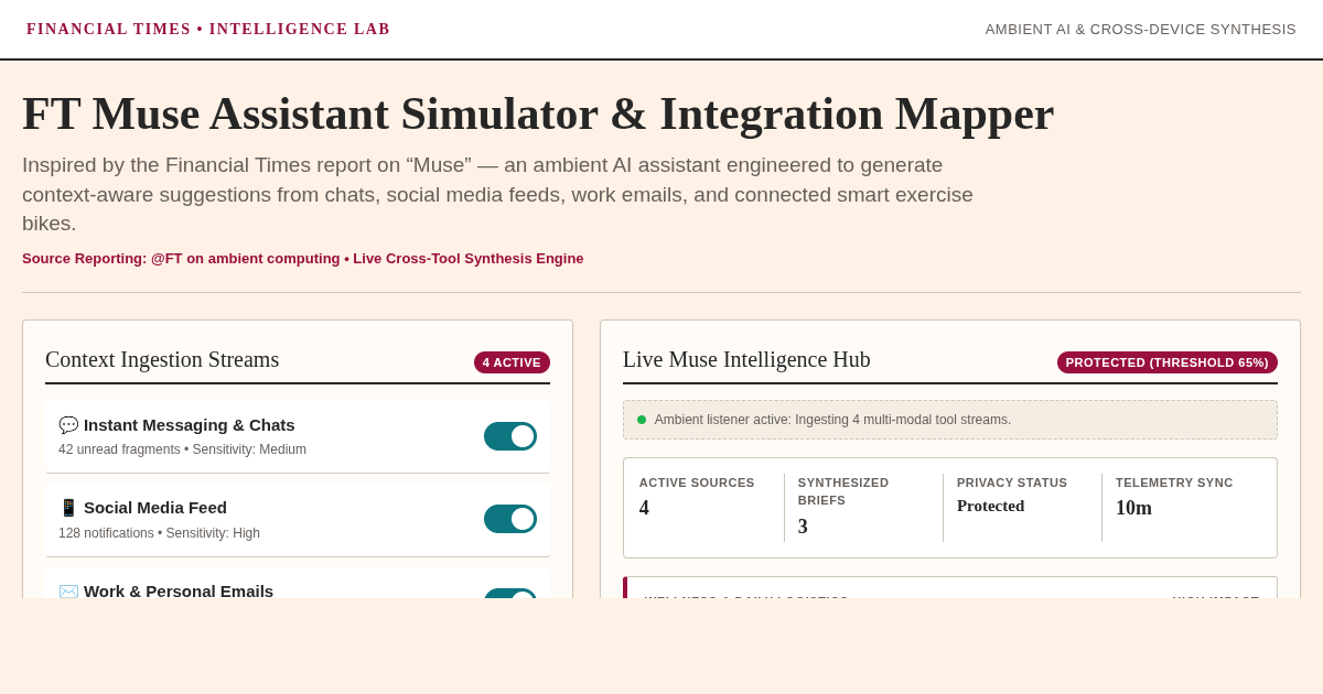 FT Muse Assistant Simulator & Integration Mapper preview