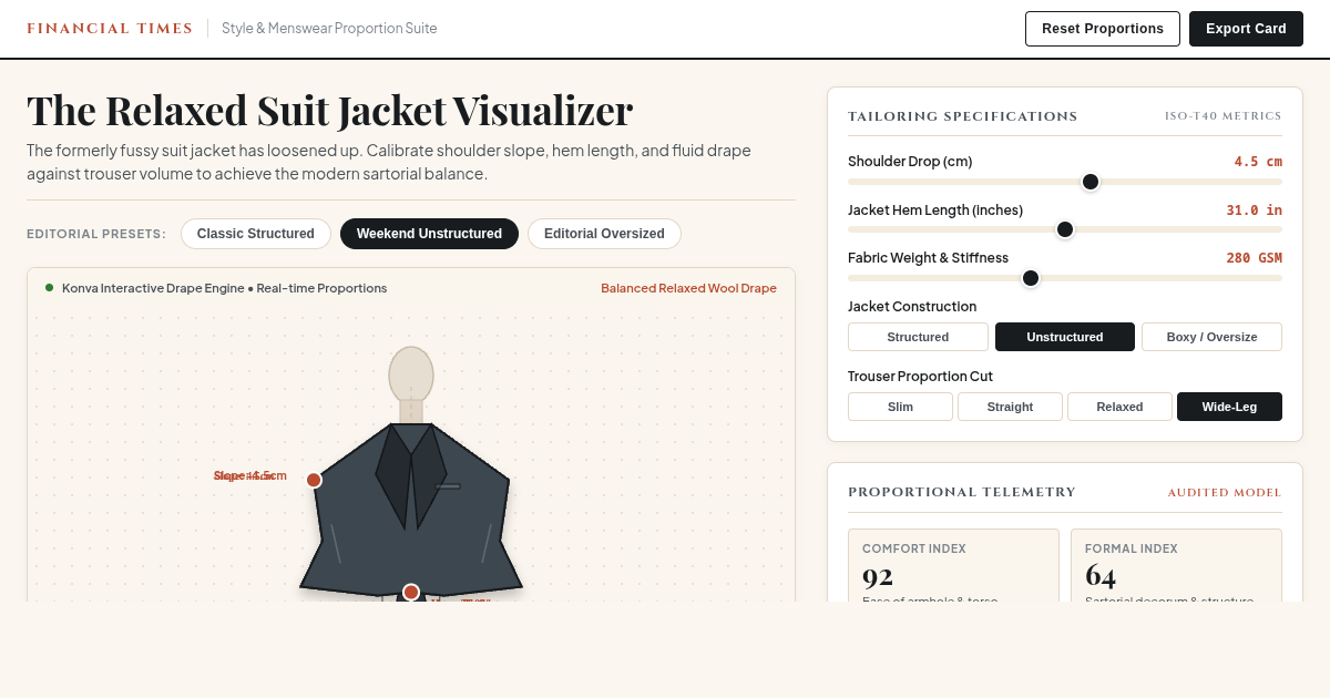 FT Relaxed Tailoring Visualizer | Financial Times Style Suite preview