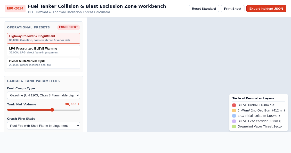 Fuel Tanker Collision & Blast Exclusion Zone Workbench preview
