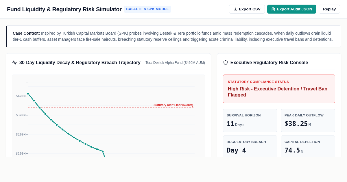 Fund Liquidity & Regulatory Risk Simulator preview
