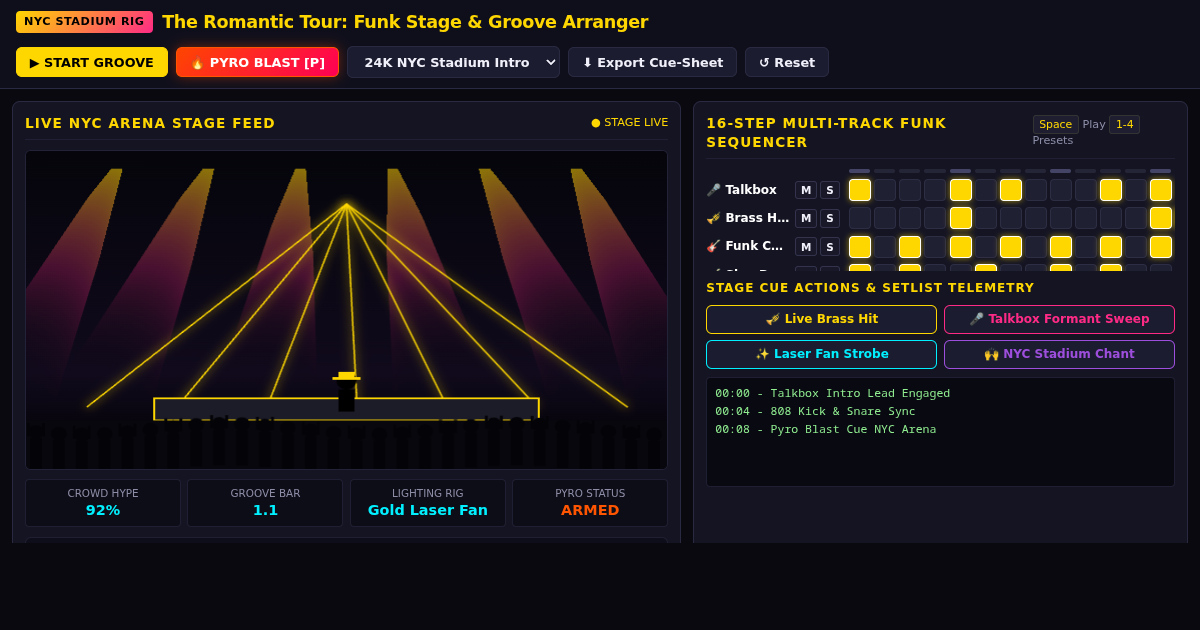 The Romantic Tour: Funk Stage & Groove Arranger preview