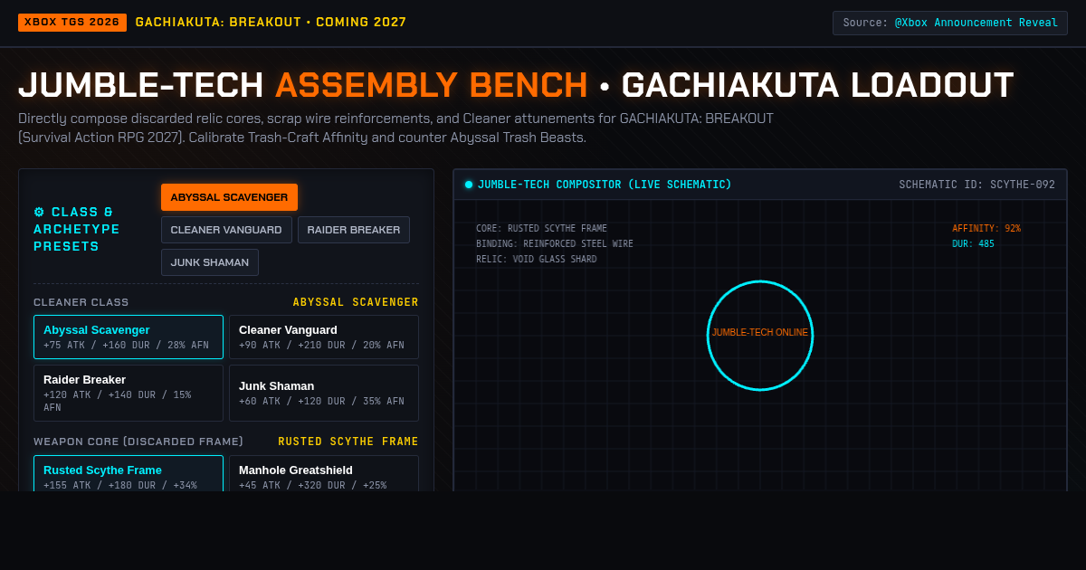 Gachiakuta Breakout Survival RPG Loadout & World Builder preview