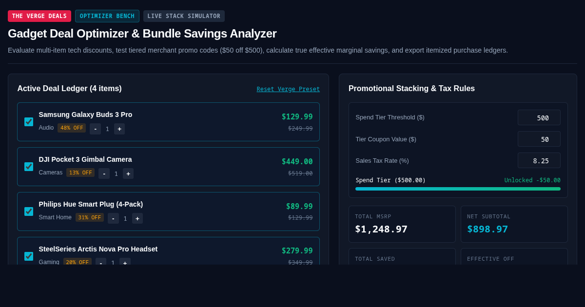 Gadget Deal Optimizer & Bundle Savings Analyzer preview
