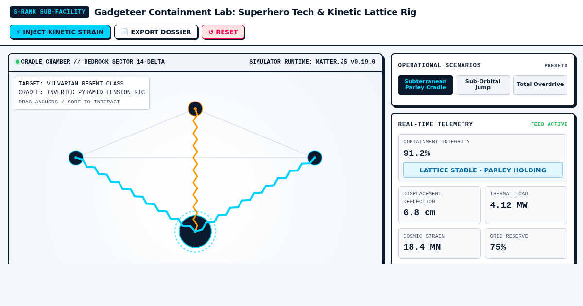 Gadgeteer Containment Lab: Superhero Tech & Kinetic Lattice Rig preview