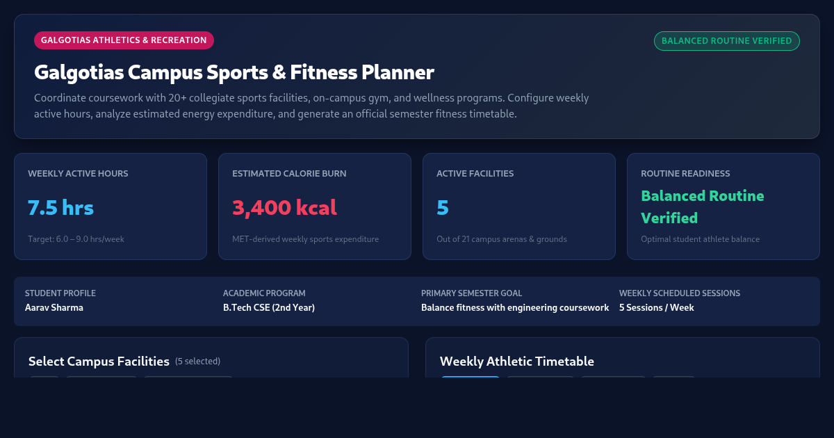 Galgotias Campus Sports & Fitness Planner preview