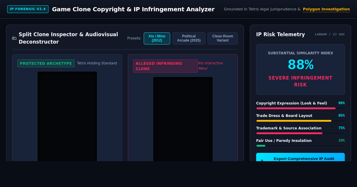Game Clone Copyright & IP Infringement Analyzer preview