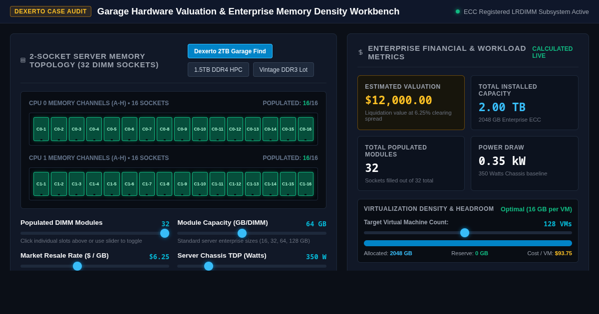 Garage Hardware Valuation & Enterprise Memory Density Workbench preview