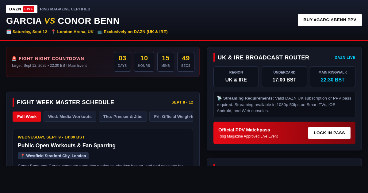 Garcia vs Benn Fight Week & Matchup Planner | DAZN Exclusive preview