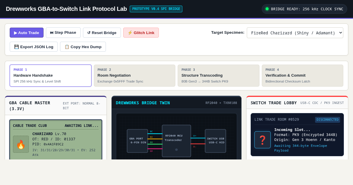 Drewworks GBA-to-Switch Link Protocol Lab preview