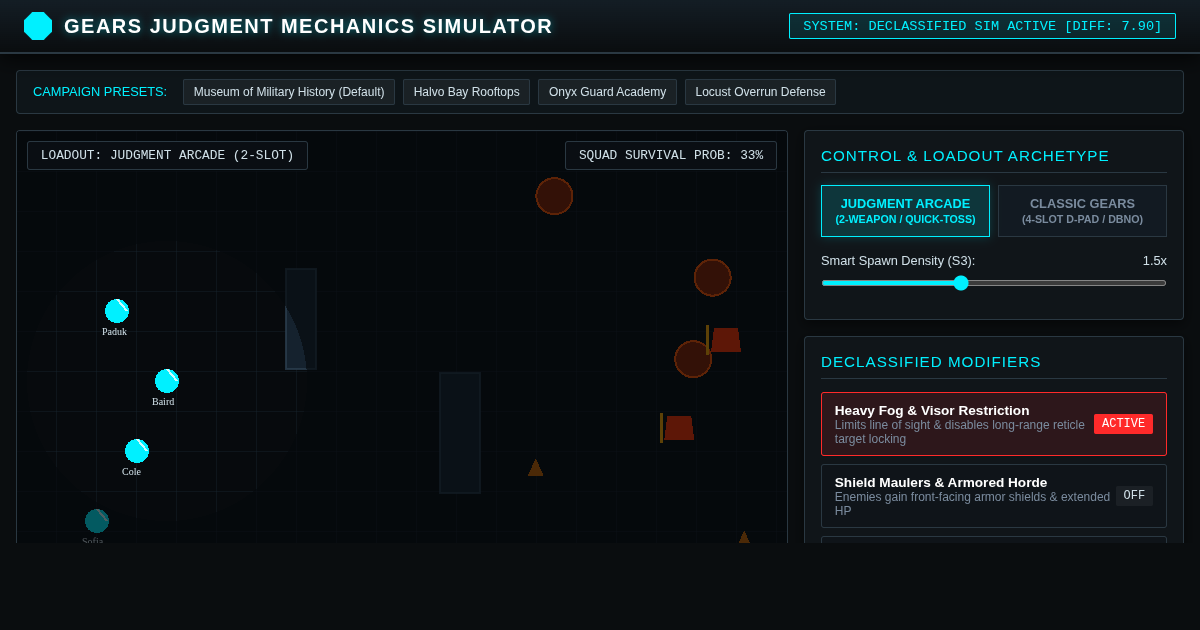 Gears Judgment Mechanics & Declassified Modifier Simulator preview