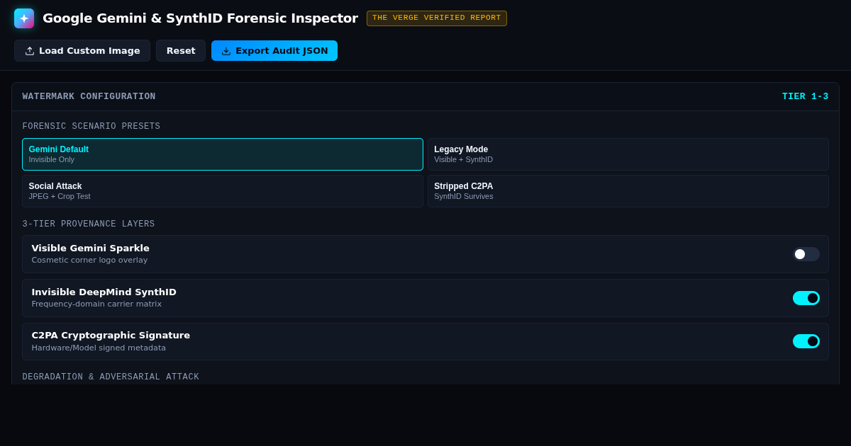 Gemini & SynthID AI Watermark Inspector preview
