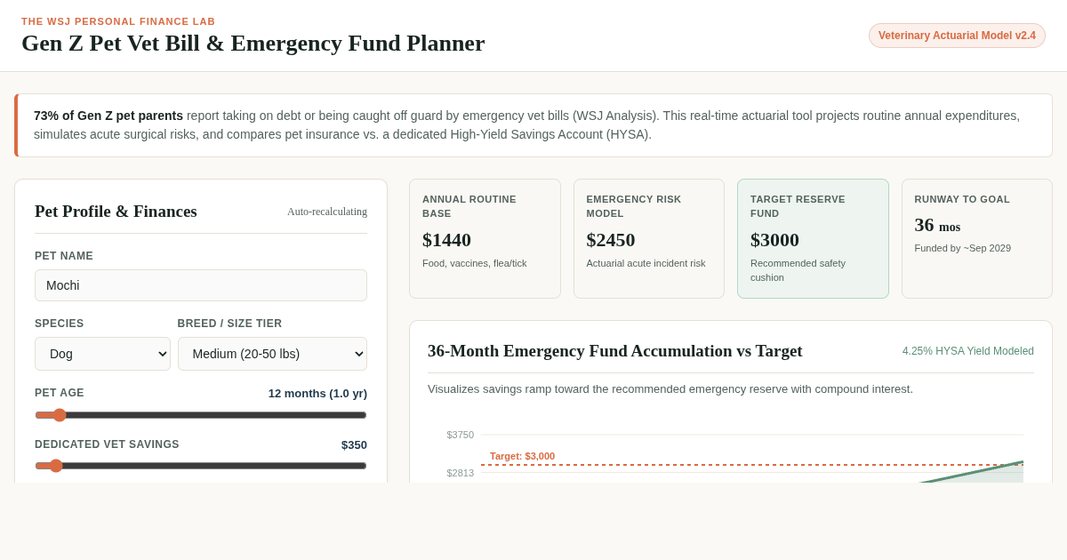Gen Z Pet Vet Bill & Emergency Fund Planner preview