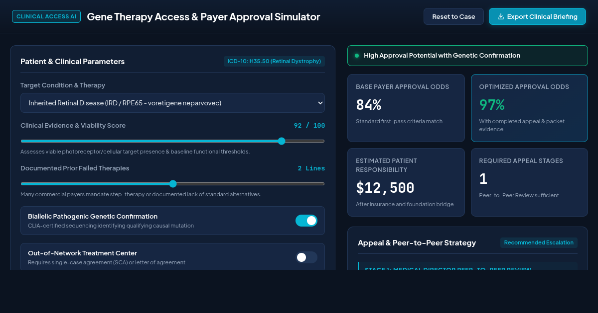 Gene Therapy Access & Payer Approval Simulator preview
