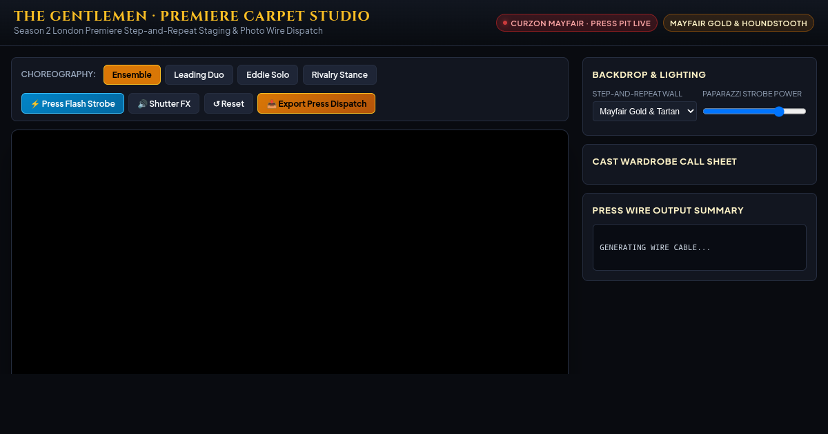 The Gentlemen Season 2 Premiere Red Carpet Staging Studio preview