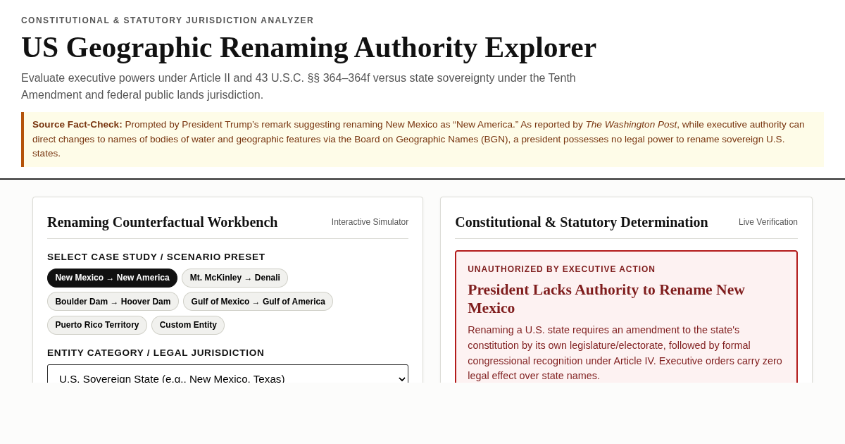 US Geographic Renaming Authority Explorer preview