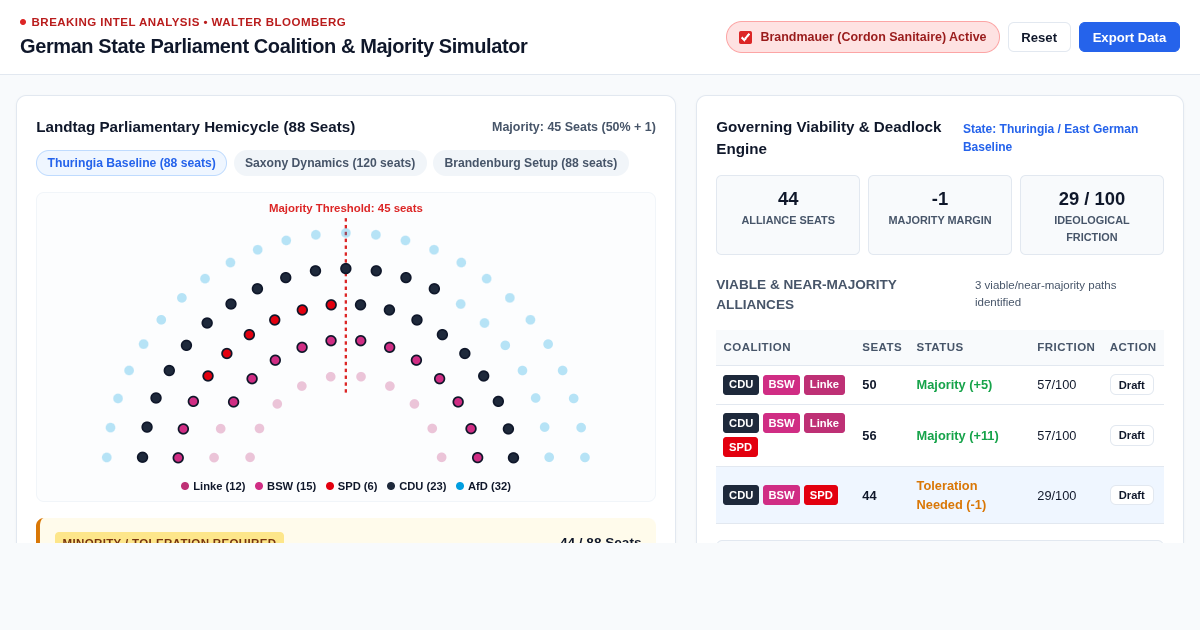 German State Parliament Coalition & Majority Simulator preview