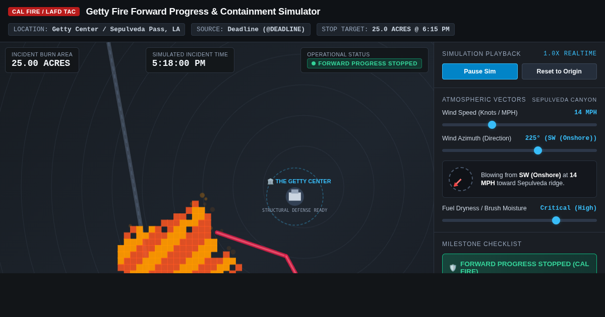 Getty Fire Forward Progress & Containment Simulator preview