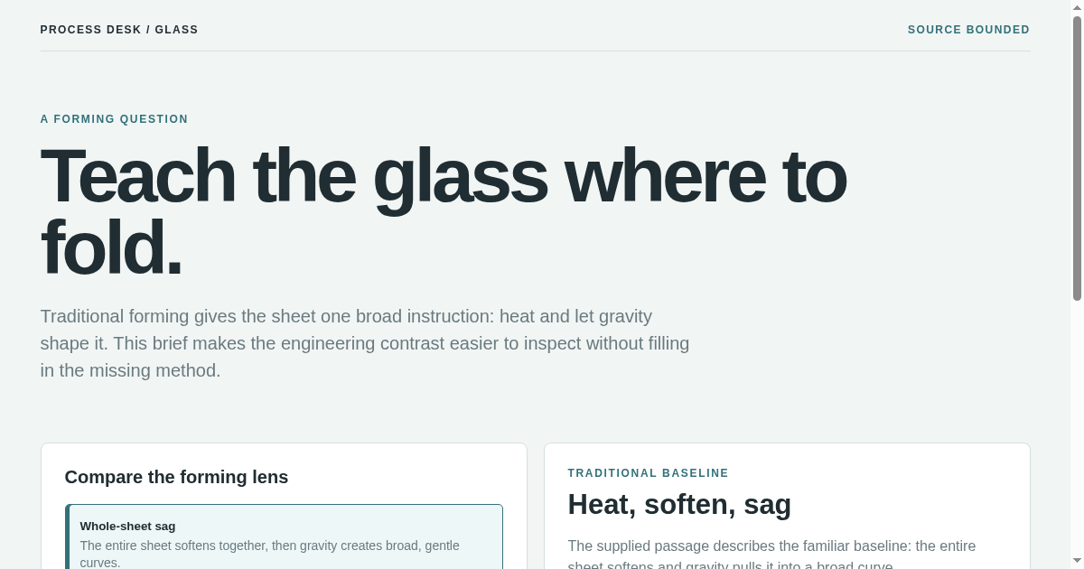 Glass forming / Process brief preview