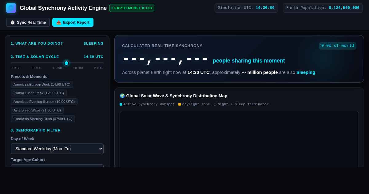 Global Synchrony Activity Engine | Real-Time Demographic Time-Use Simulator preview