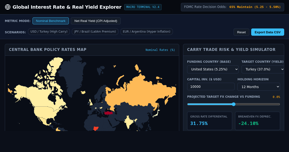 Global Interest Rate & Real Yield Explorer | Central Bank Workbench preview