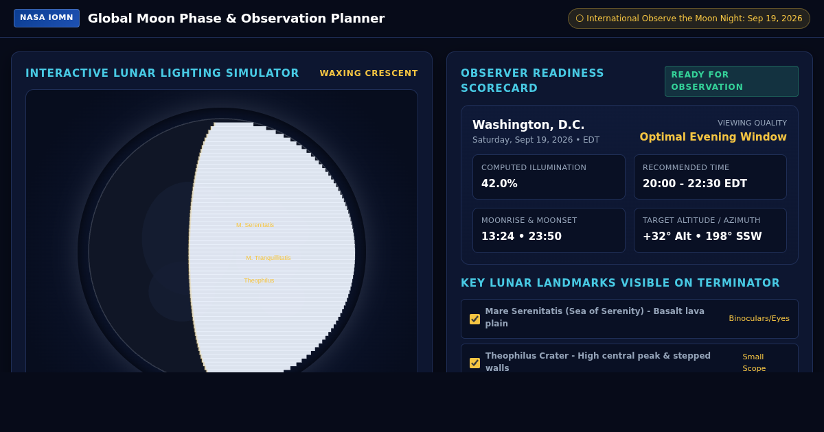 Global Moon Phase & International Observe Planner preview