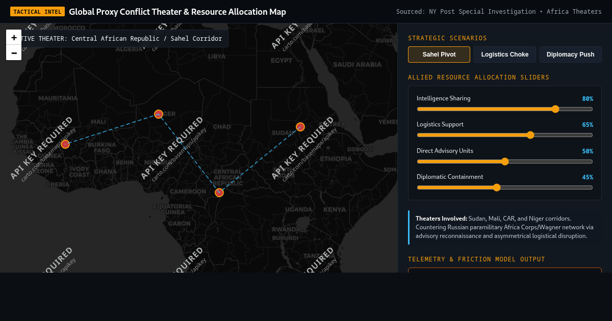 Global Proxy Conflict Theater & Resource Allocation Map preview