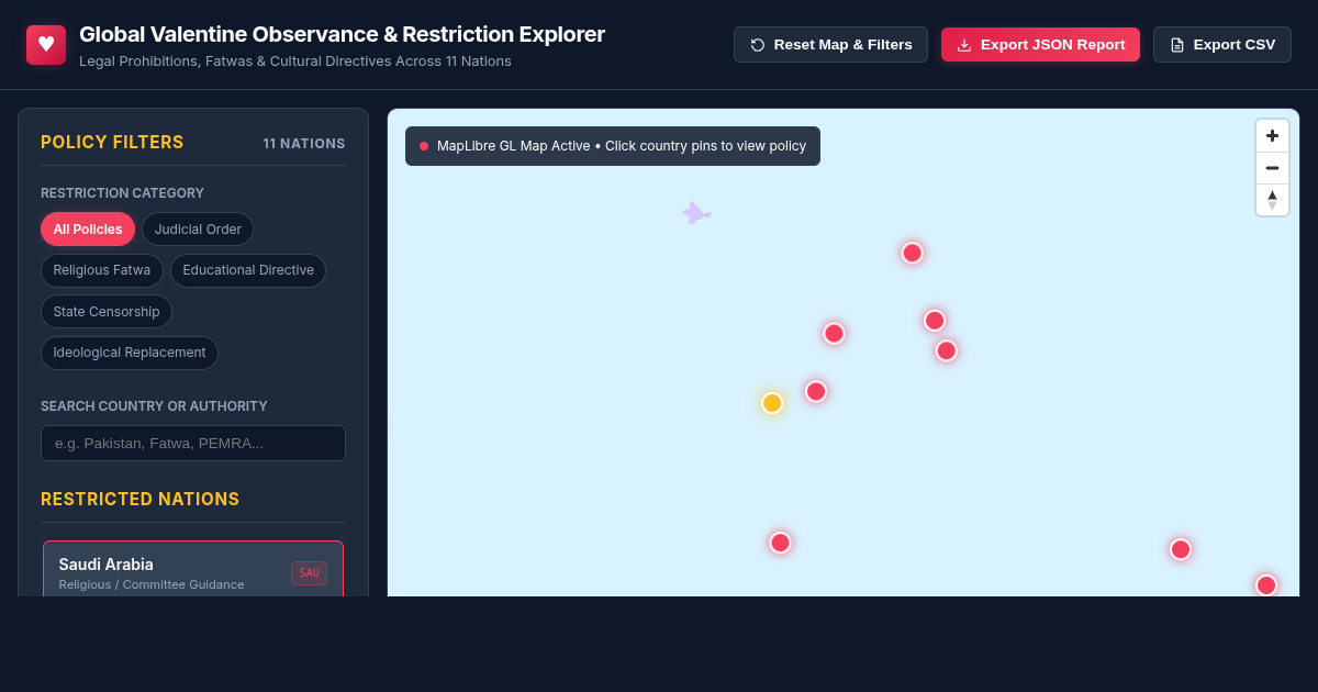Global Valentine Observance & Restriction Explorer preview