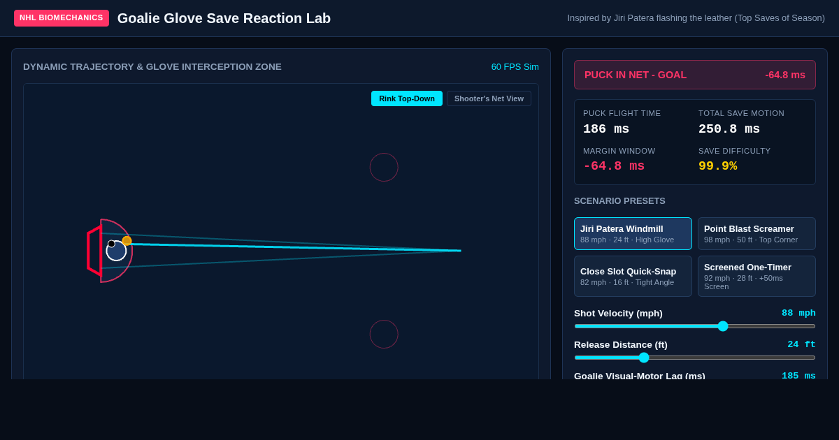 Goalie Glove Save Reaction Lab | NHL Biomechanics Simulator preview