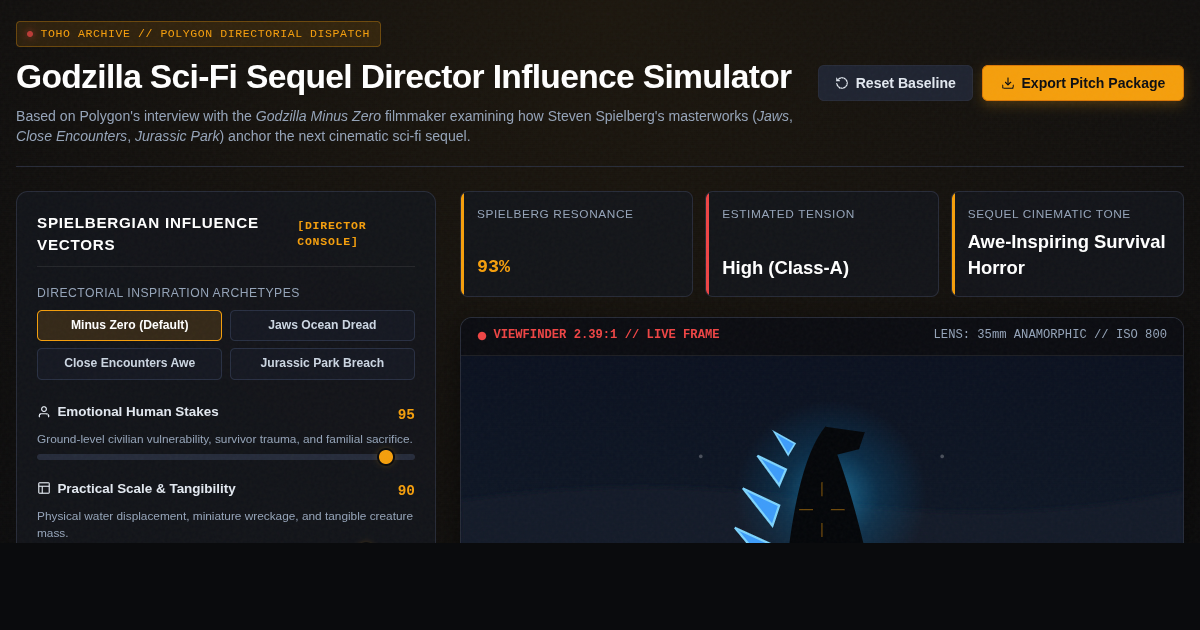 Godzilla Sci-Fi Sequel Director Influence Simulator preview