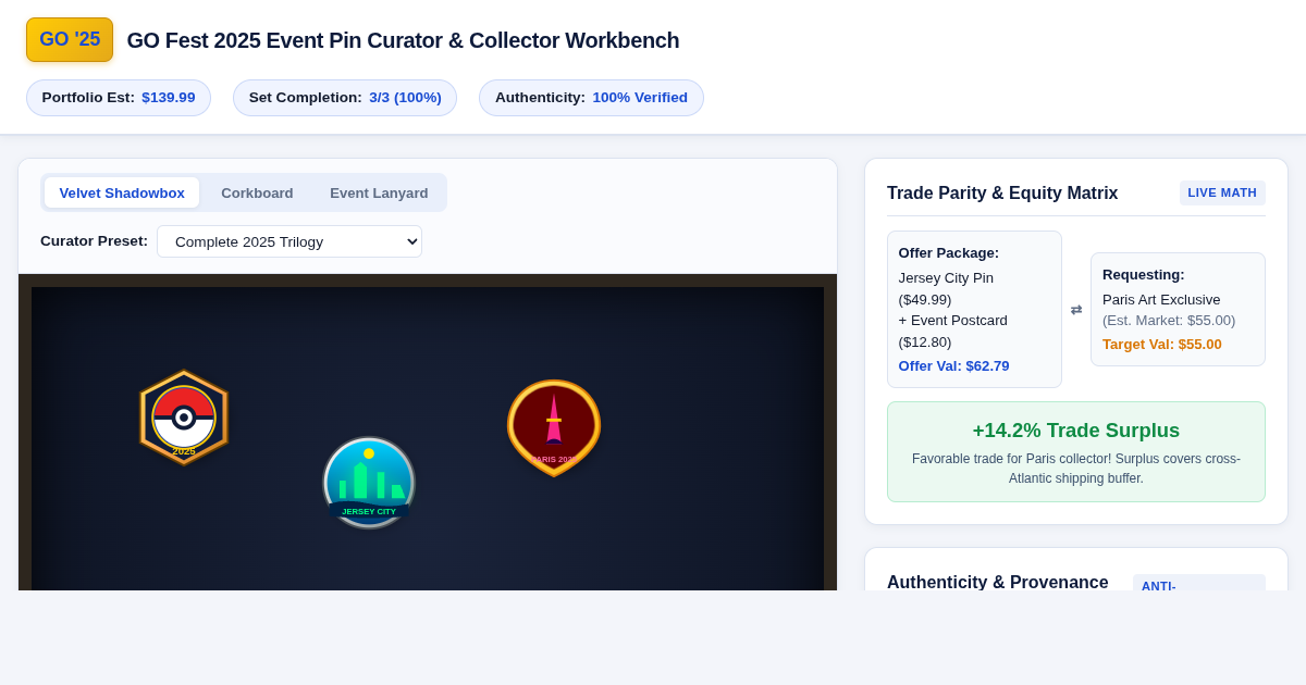 GO Fest 2025 Event Pin Curator & Collector Workbench preview