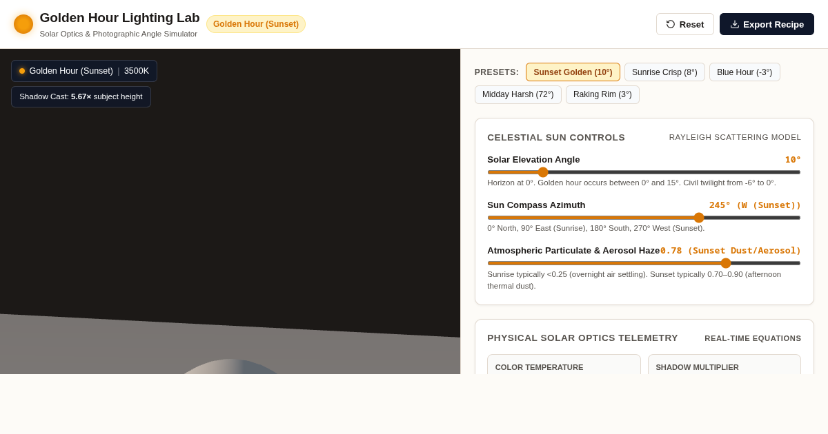 Golden Hour Lighting Lab: Solar Optics & Photography Studio preview