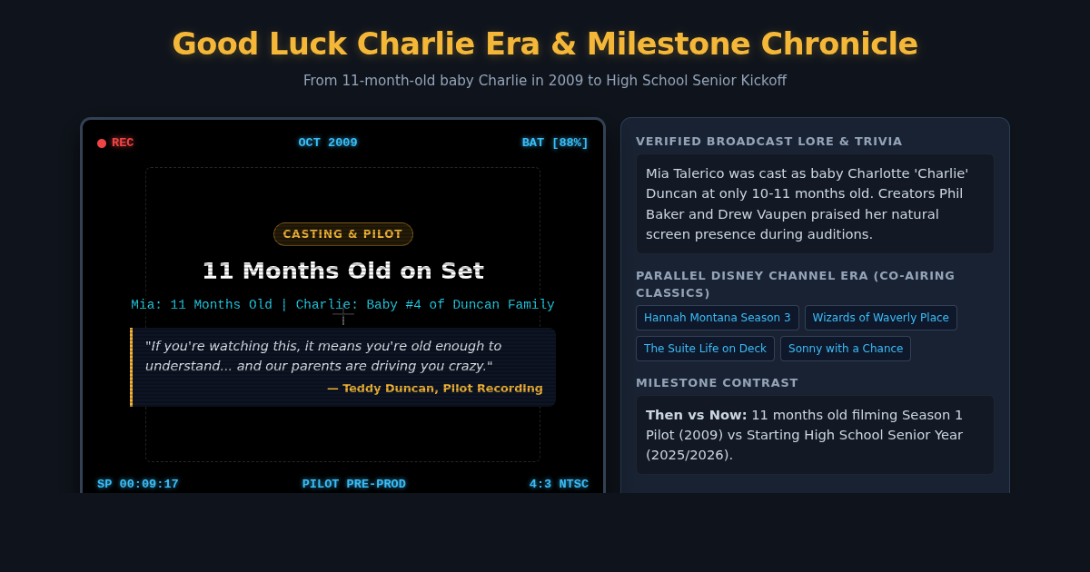 Good Luck Charlie Era & Milestone Chronicle preview
