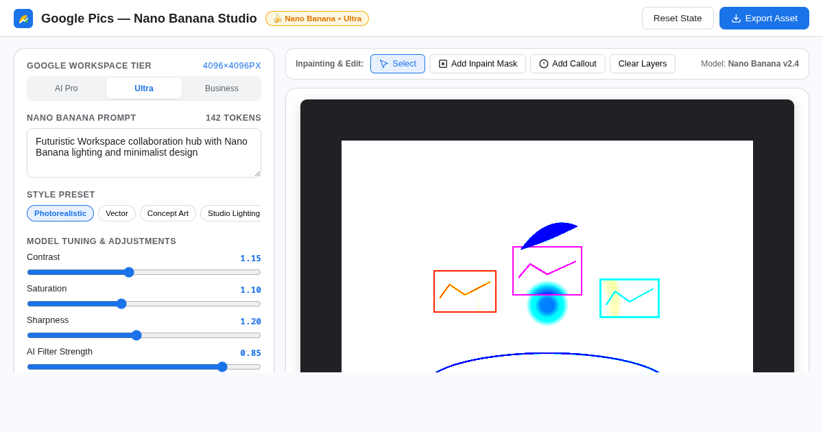 Google Pics — Nano Banana Workspace Studio preview